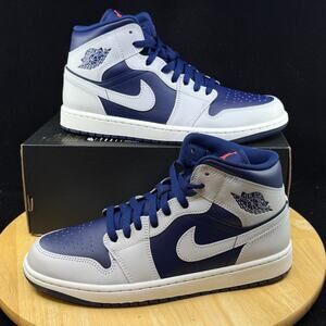 Nike Air Jordan 1 Mid Shoes Blue Void Pure Platinum DQ8426-403 Men's Sz 11.5 NEW